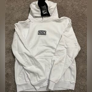 Barstool NBD white hoodie sweater